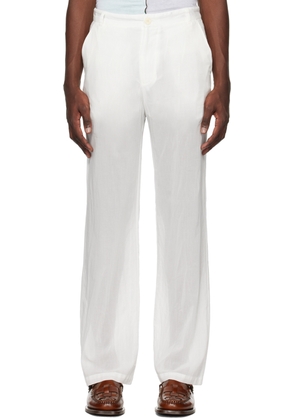 Edward Cuming White Zip Trousers