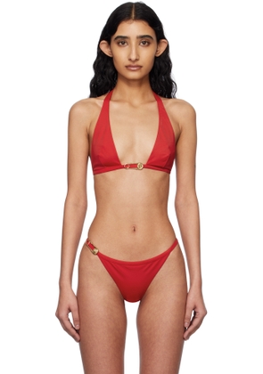 Versace Underwear Red Safety Pin Bikini Top