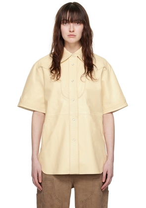 Stand Studio Off-White Saloon Leather Shirt