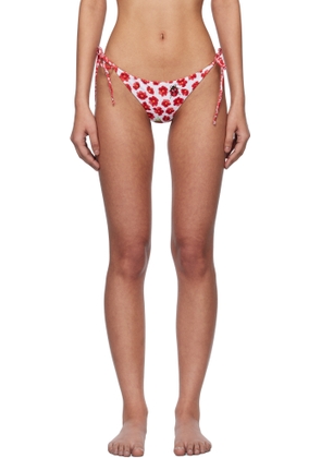 Versace Underwear White & Red Strawberry Garden Bikini Bottom