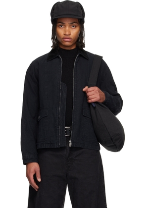 Comme des Garçons Homme Black Cotton Oxford Garment Treated Jacket