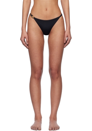 Versace Underwear Black Safety Pin Bikini Bottom