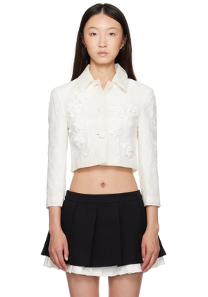 SHUSHU/TONG White Pointed Collar Short Jacket