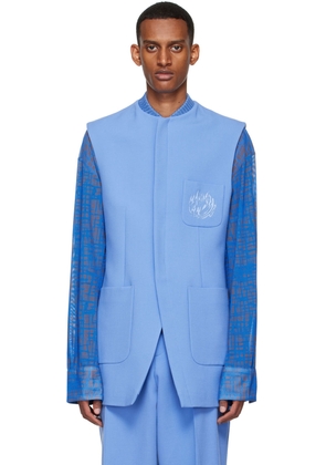 Maximilian Davis Blue Polyester Vest