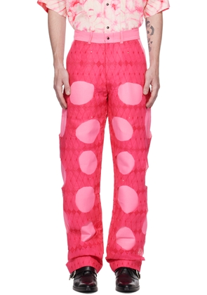 Tokyo James Pink Lace Cutout Trousers