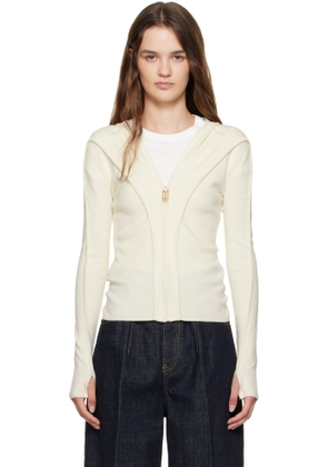 Victoria Beckham Beige Piping Detail Hoodie