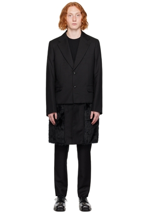 Comme des Garçons Homme Plus Black Layered Faux-Fur Coat