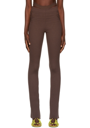 ANDREĀDAMO Brown Cut-Out Trousers