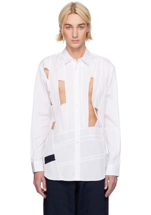 Comme des Garçons Shirt White Cutout Shirt
