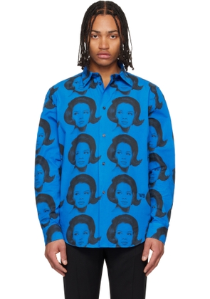 Wales Bonner Blue Theaster Gates Edition Selah Shirt
