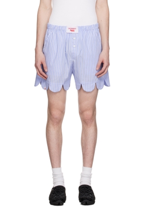Charles Jeffrey LOVERBOY Blue Scalloped Boxer Shorts