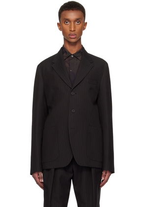 Paul Smith Black Wool Cotton Blend Blazer