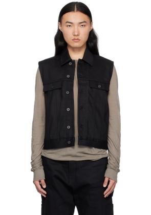 Rick Owens DRKSHDW Black Hollywood SL Trucker Denim Vest
