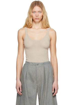 Lauren Manoogian Beige Stretch Pointelle Tank Top