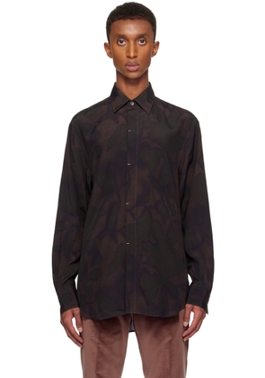 Paul Smith Brown Photogram Leaves Shirt