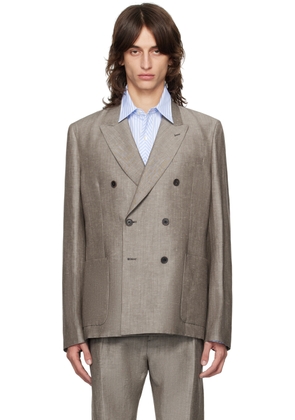 Paul Smith Brown Double-Breasted Blazer