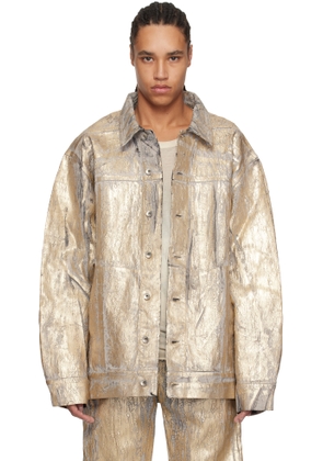 Rick Owens DRKSHDW Gold Hollywood Jumbo Worker Denim Jacket