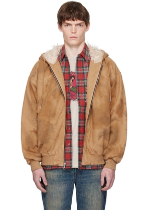 COÛT DE LA LIBERTÉ Tan Dirty Mike Woven Canvas Lined Jacket