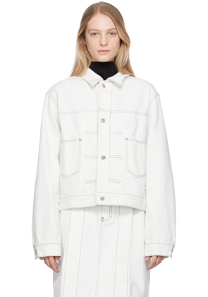 We11done White Tucked Denim Jacket