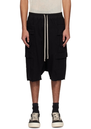 Rick Owens DRKSHDW Black Hollywood Creatch Drawstring Cargo Shorts