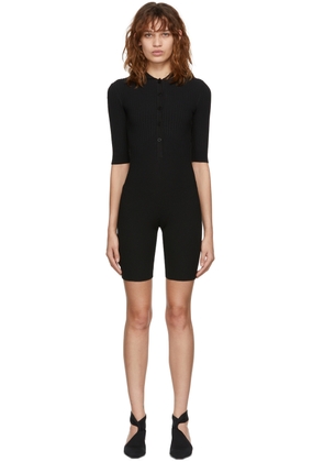 ANDREĀDAMO Black Ribbed Playsuit