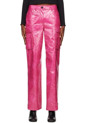 Stand Studio Pink Ada Faux-Leather Trousers