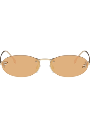 Fendi Gold 'Fendi First' Crystal Sunglasses
