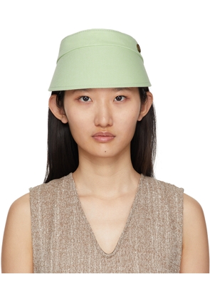Maison Michel Reversible Green Cotton Patty Visor