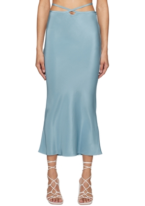Christopher Esber Blue Loophole Tie Maxi Skirt