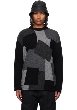 Comme des Garçons Homme Black & Gray Wool Jersey Sweater