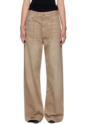 R13 Tan Damon Pleated Jeans