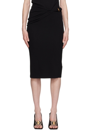 Versace Black Rolled Midi Skirt