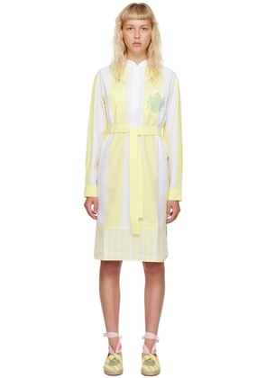 Maison Kitsuné White & Yellow Hotel Olympia Edition Poolside Dress
