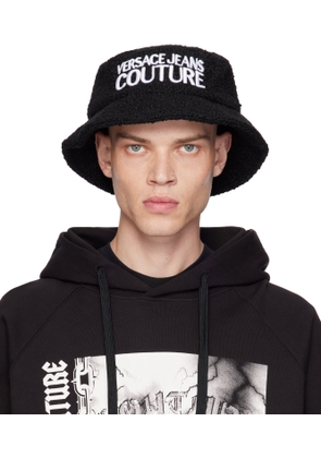Versace Jeans Couture Black Wool Logo Bucket Hat