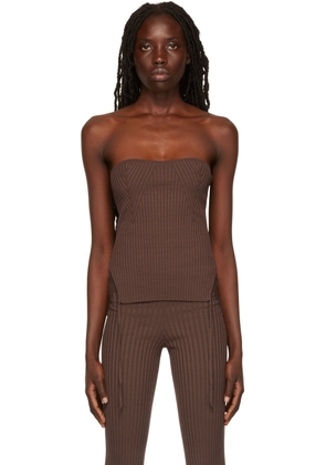 ANDREĀDAMO Brown Rib Camisole