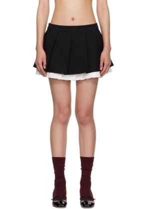 SHUSHU/TONG Black Ruffled Pleat Miniskirt