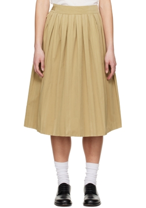 Carter Young Beige Jolie Pleated Midi Skirt