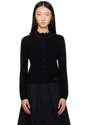SHUSHU/TONG Black Collar Embellished Cardigan