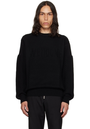 We11done Black Square Patch Sweater