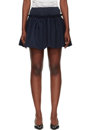 SHUSHU/TONG Blue Floral Waist Miniskirt Set