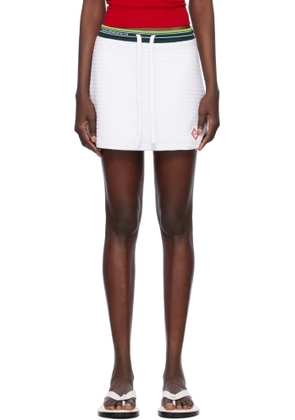 Casablanca White Textured Velour Tennis Miniskirt