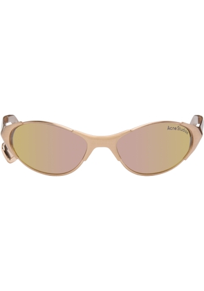 Acne Studios Rose Gold Metal Frame Charm Sunglasses