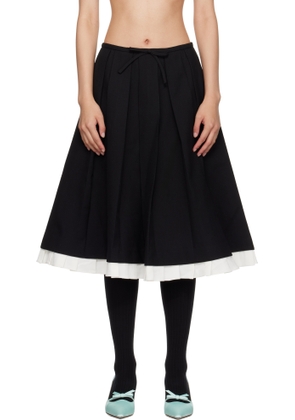 SHUSHU/TONG Black Ruffled Pleat Midi Skirt