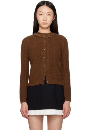 SHUSHU/TONG Brown Collar Embellished Cardigan