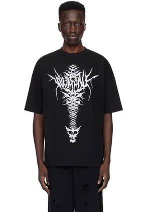 We11done Black Spine Skull T-Shirt