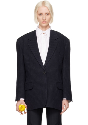 Pushbutton Navy Raw Edge Single Blazer