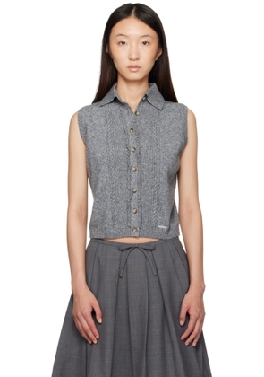 SHUSHU/TONG Gray Sleeveless Cardigan