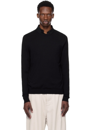 Hugo Black Regular Fit Crewneck Soft Yarns Sweater