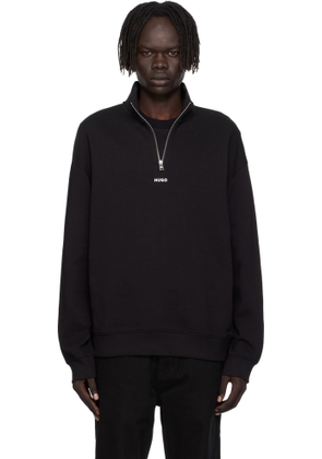 Hugo Black Zip Neck Sweatshirt