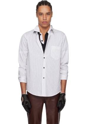 Ernest W. Baker White & Black Pin Stripe Classic Shirt